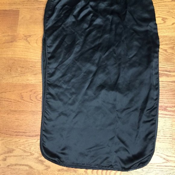 YI FANG CHEONGSAM DRESS WOMENS 44 BLACK SATIN ORIENTAL EMBROIDERED DRAGON VTG - Picture 9 of 16